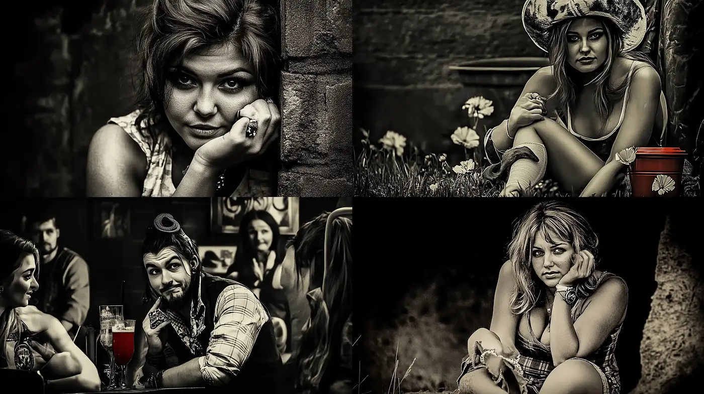 Monochrome Melancholia: A Fusion of Vintage Sensibilities and Modern Techniques - Midjourney sref style