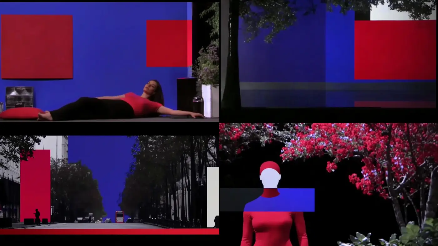 Contemporary Color Blocking with Cinematic Undertones - Midjourney sref style