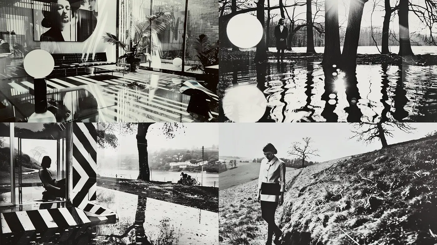Monochromatic Melancholia: A Homage to Timeless Photography and Cinematic Minimalism - Midjourney sref style