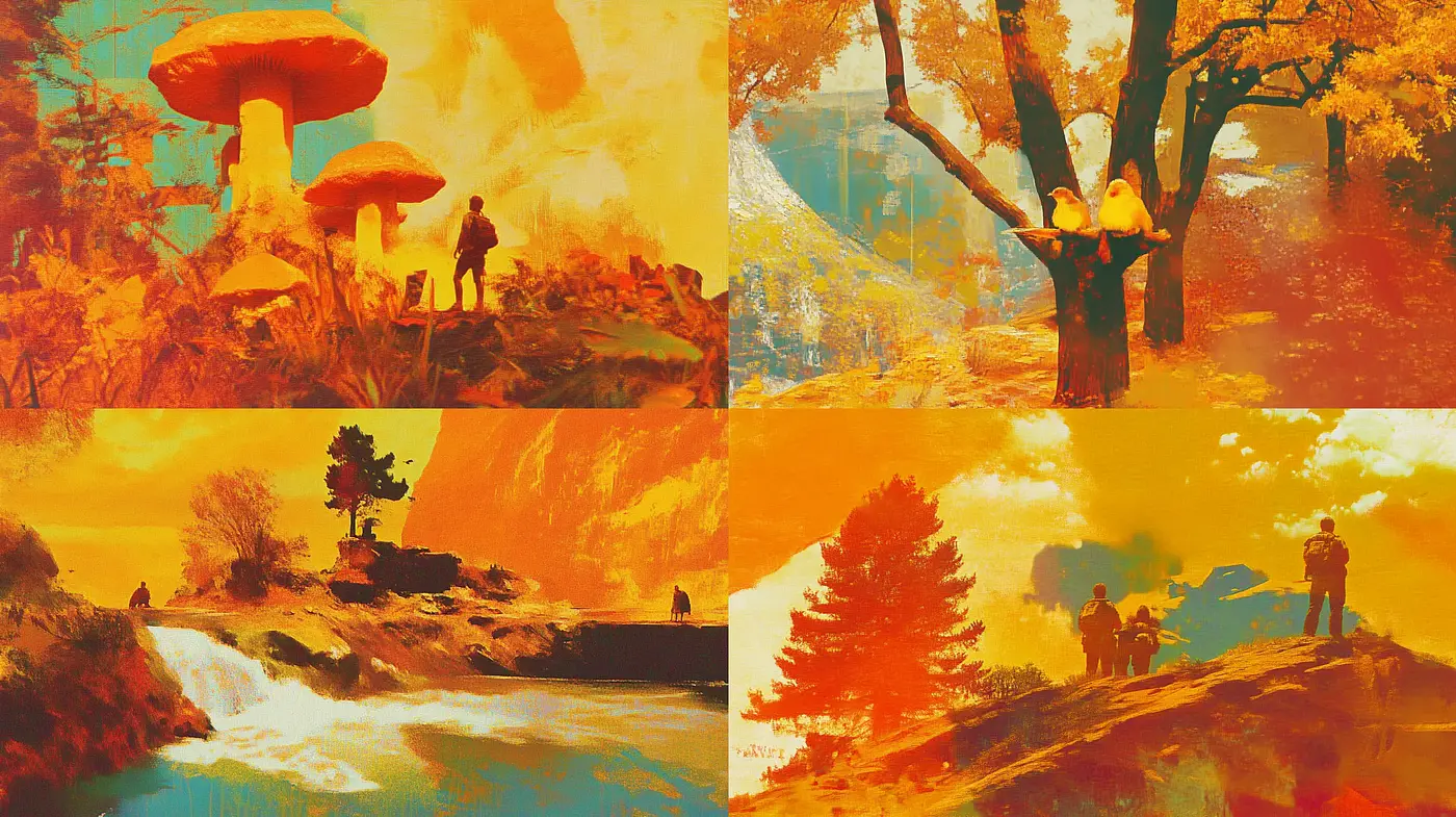 Warm-toned Ethereal Landscapes with Cinematic Flair - Midjourney sref style