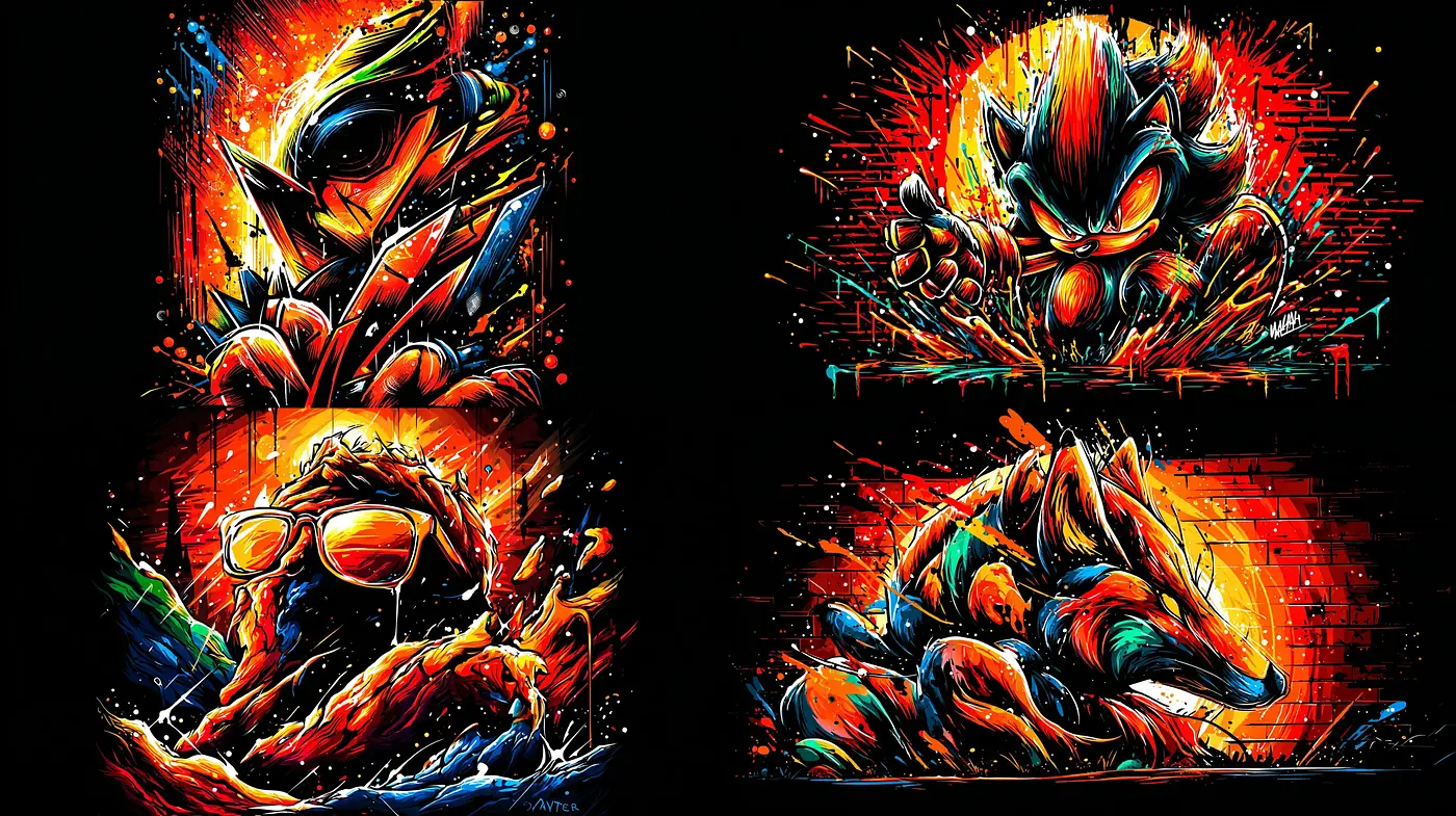 Vibrant and Dynamic Pop Art with a Graffiti Influence - Midjourney sref style