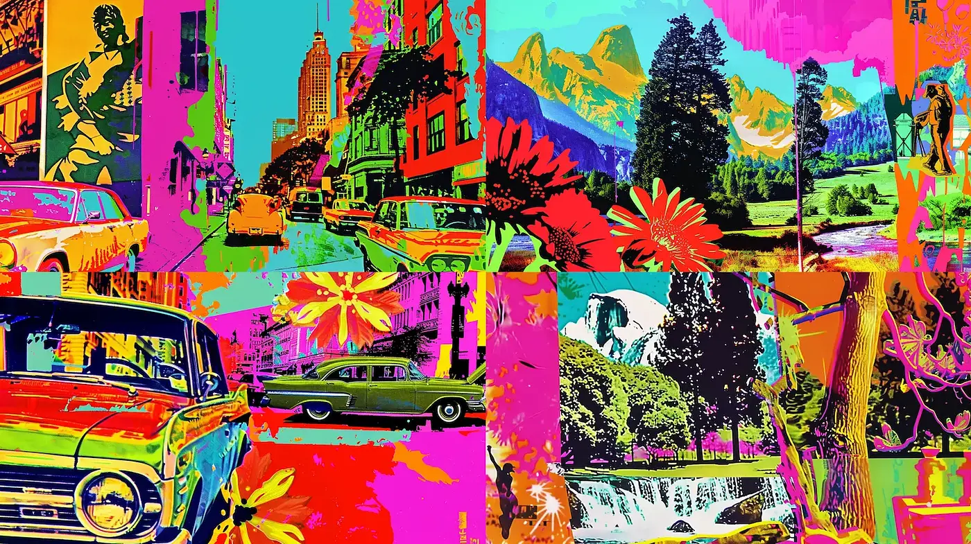 Vibrant Pop Art Aesthetic with a Retro Flair - Midjourney sref style
