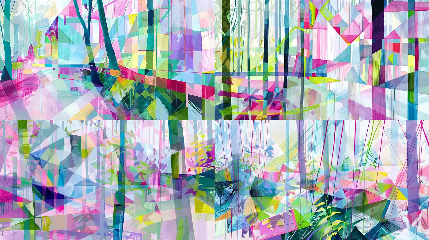 Kaleidoscopic Cubism: A Modernist Digital Mosaic - Midjourney sref style