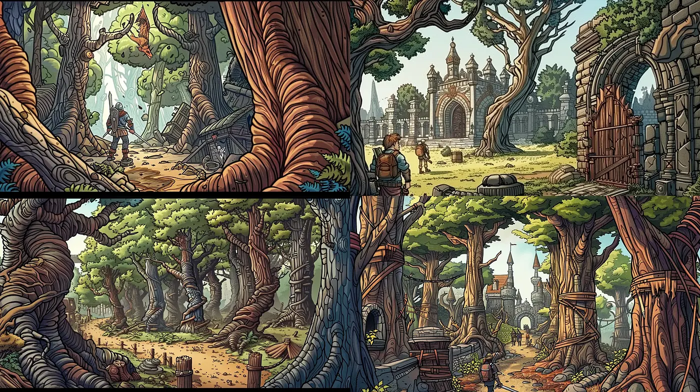 Enchanted Arboreal Realms: A Unified Vision of Whimsical Forests - Midjourney sref style