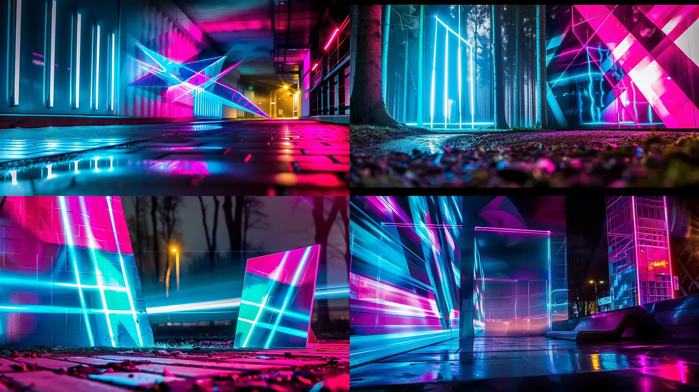 Neon-Noir Dreamscape: A Fusion of Vibrant Luminescence and Urban Enigma - Midjourney sref style