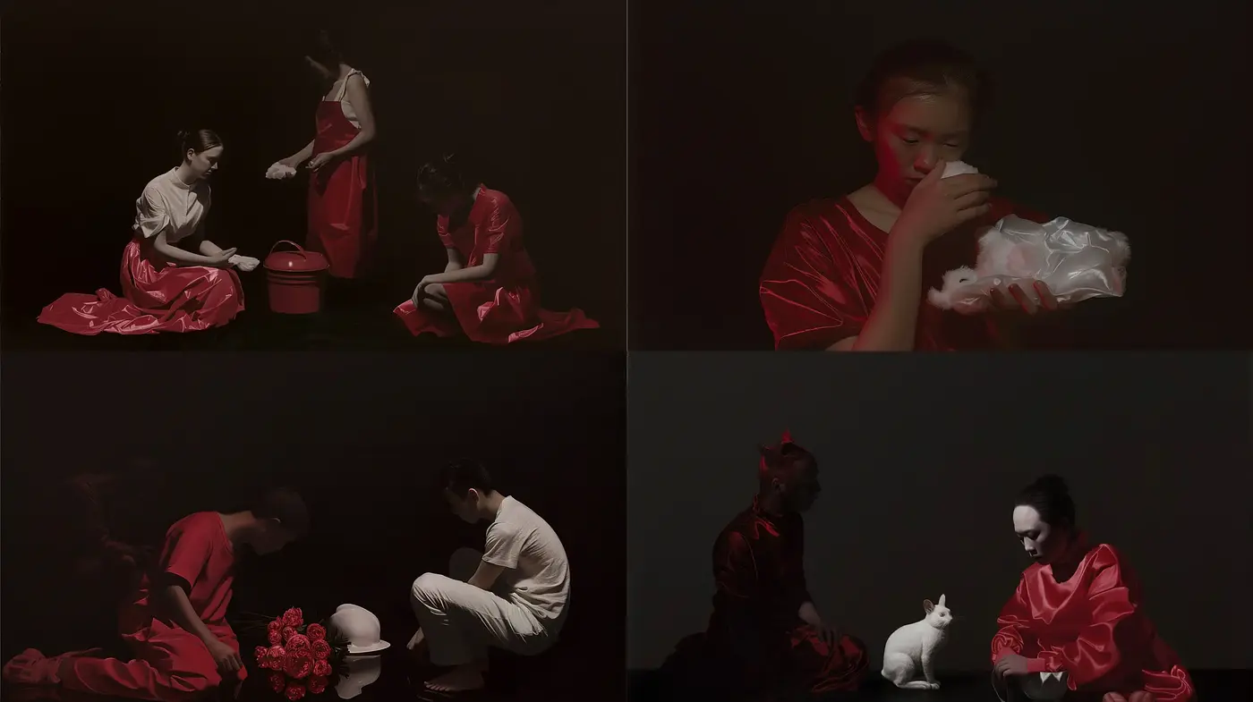 Cinematic Tableau with a Contemporary Interpretation of Classic Asian Themes - Midjourney sref style