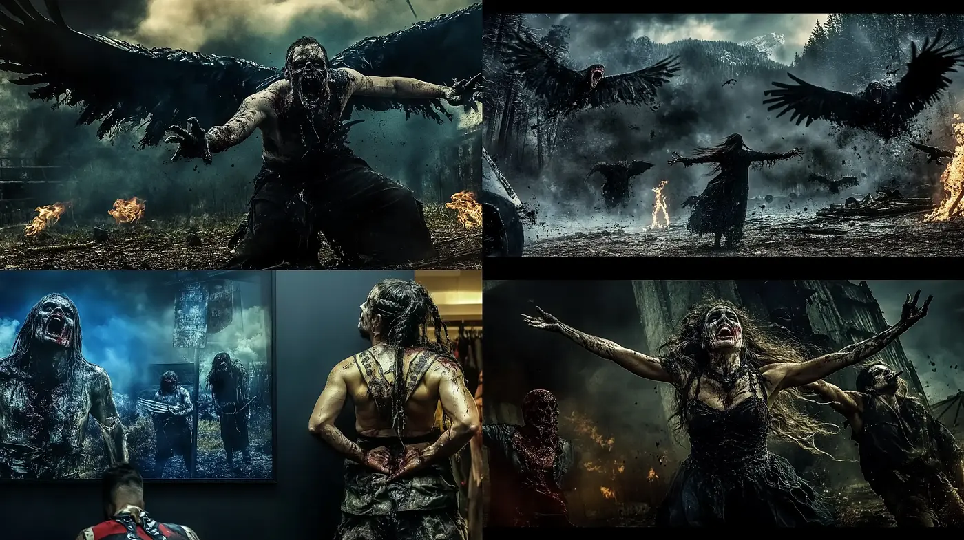 Epic Sombre Cinematic Artistry with a Mythical Essence - Midjourney sref style
