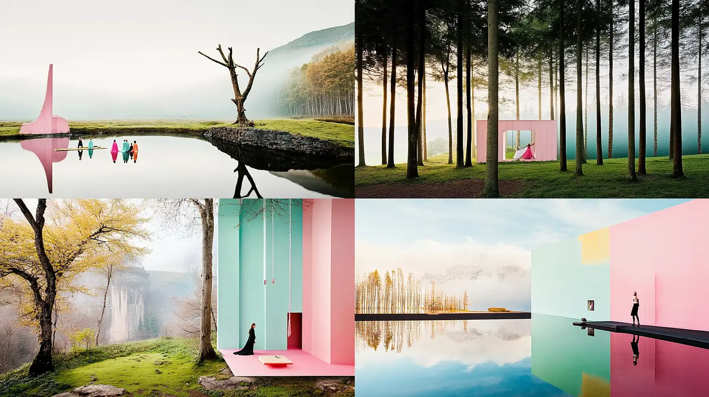 Serene Pastel Dreamscape in Photorealistic Rendering - Midjourney sref style