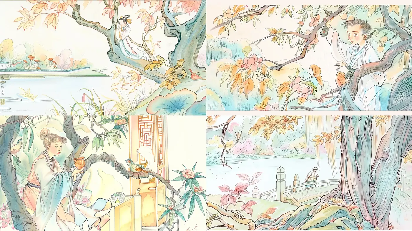 Ethereal Pastel Visions of Idyllic Chinese Gardens - Midjourney sref style