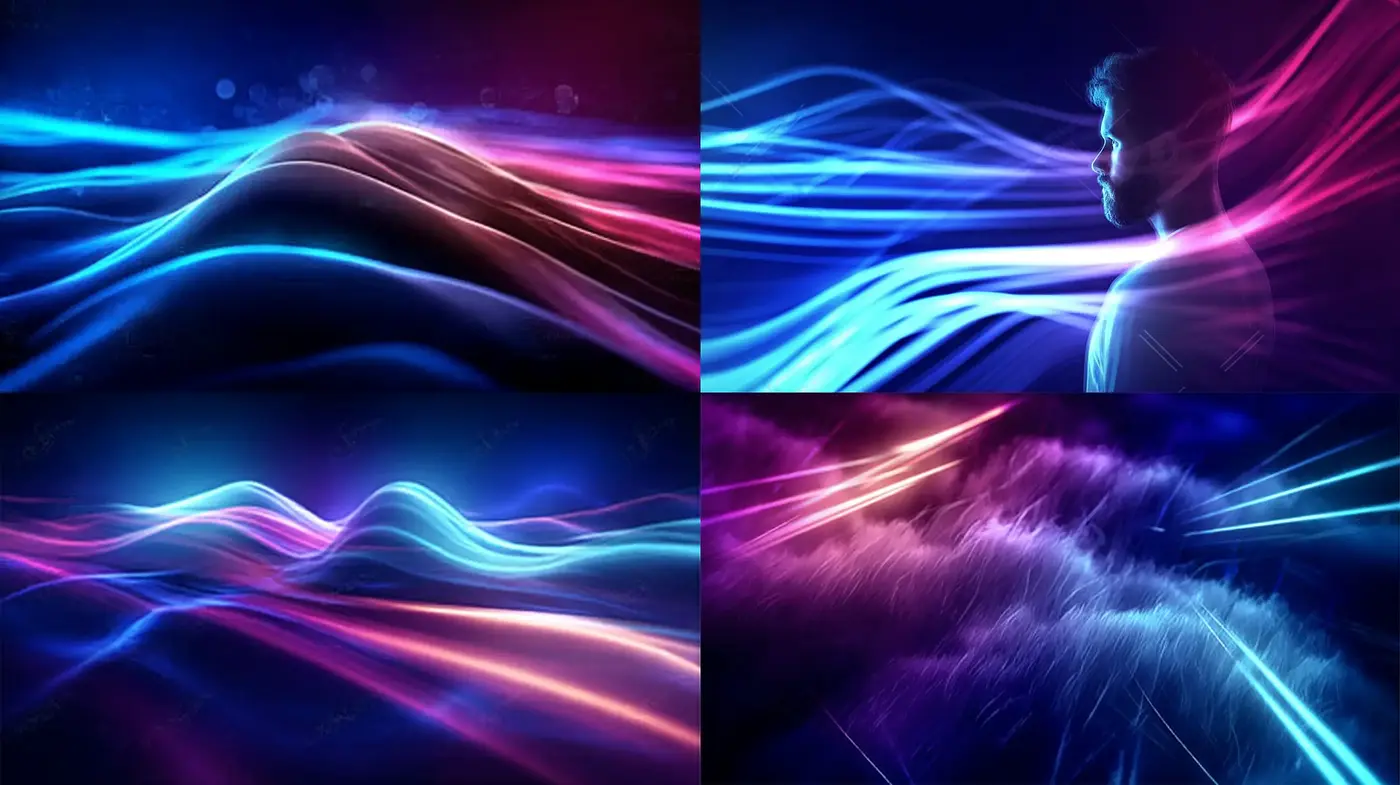Dynamic and Ethereal Lightwave Composition with Futuristic Aesthetics - Midjourney sref style