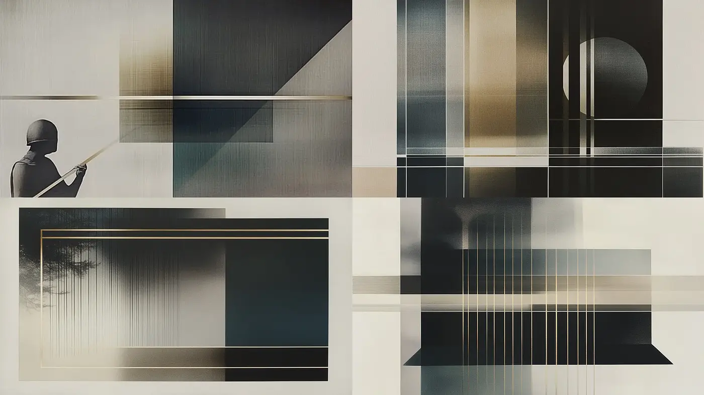 Monochromatic Geometric Abstraction - Midjourney sref style