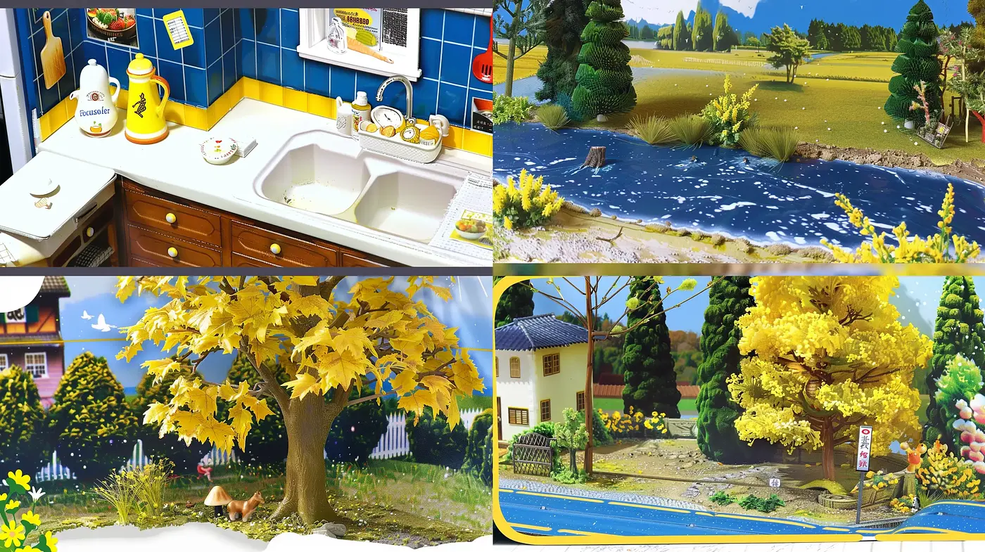 Vibrant Miniature World: A Consistent Exploration of Colorful and Detailed Scenarios - Midjourney sref style