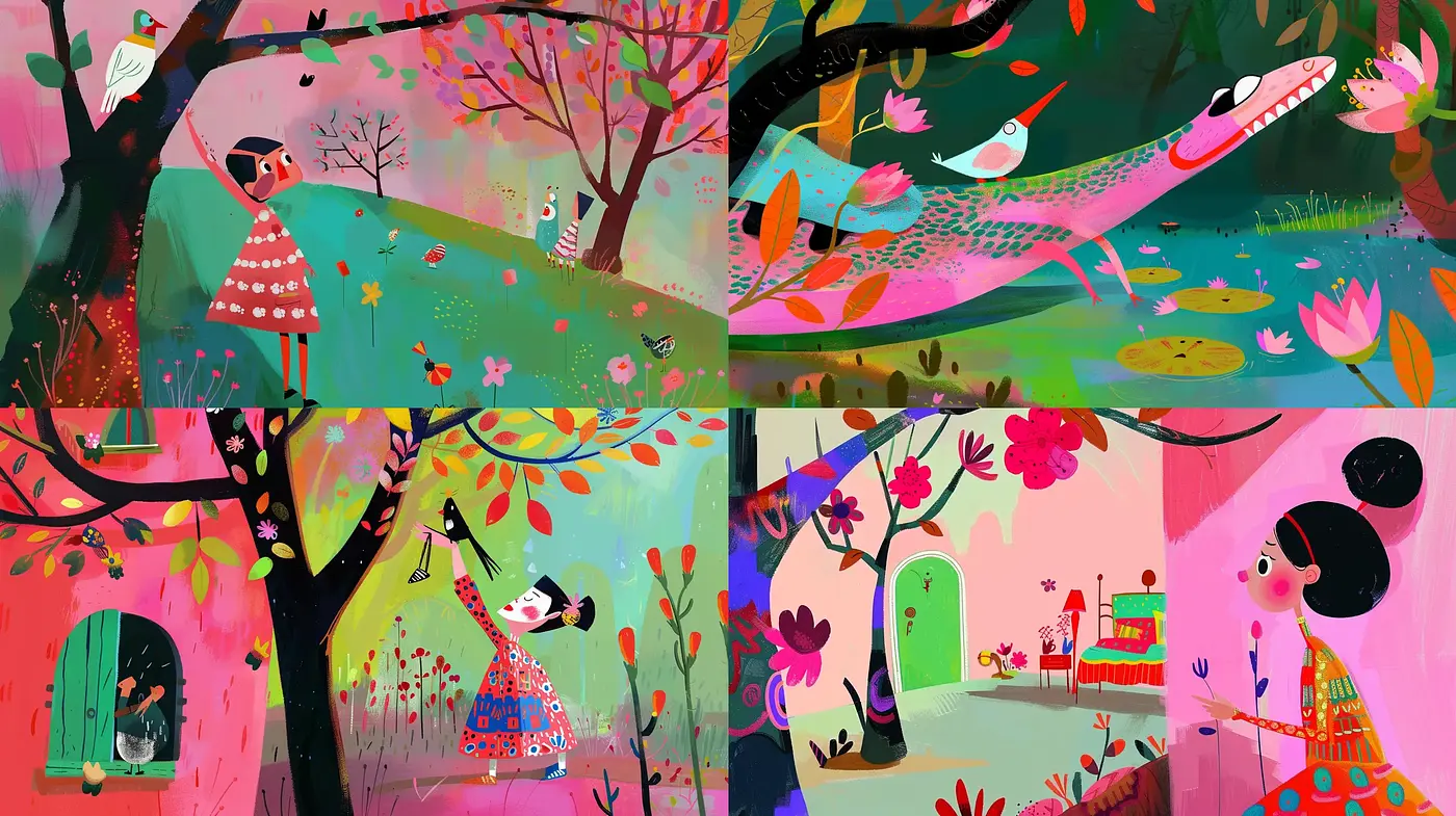 Fantastical Vivid Garden Dreamscape - Midjourney sref style