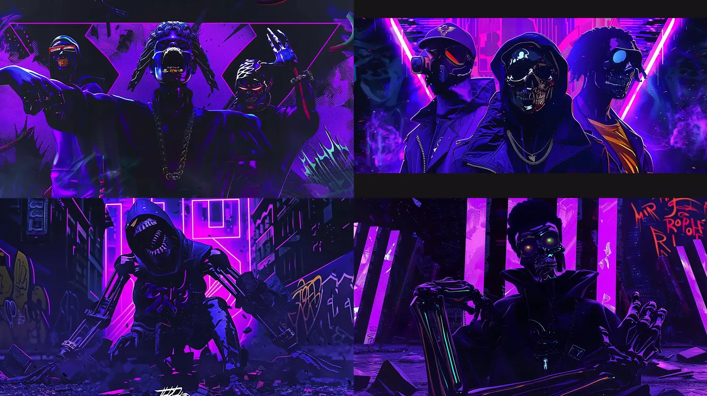 Neon Cyberpunk Noir: A Fusion of Retrofuturistic Vibes and Dark Cityscapes - Midjourney sref style