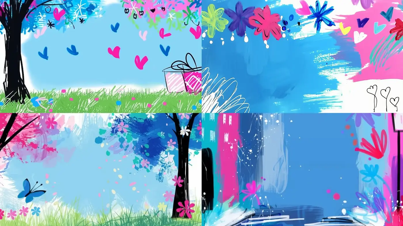 Expressive Brushstroke Panorama with a Whimsical Color Harmony - Midjourney sref style