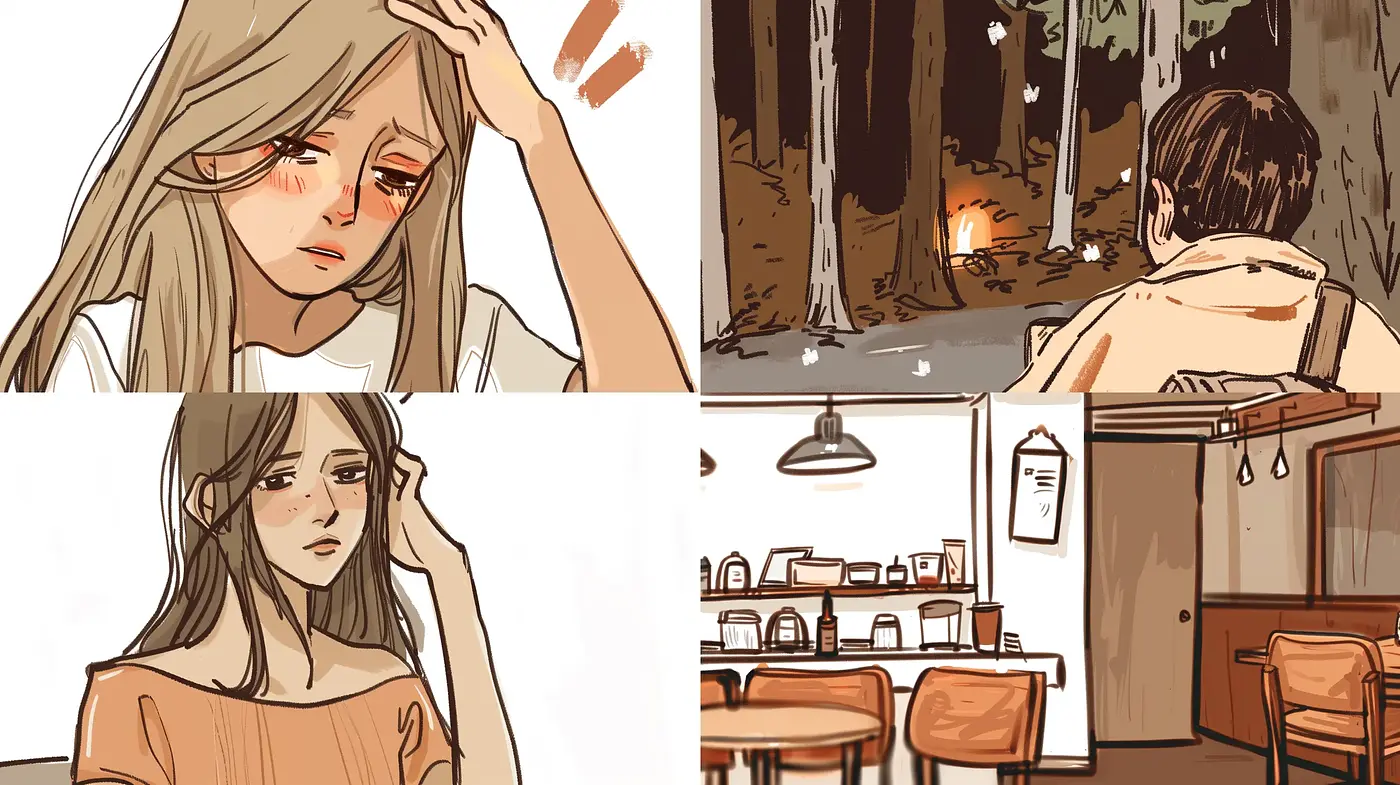 Soft-toned Contemplative Illustrative Imagery - Midjourney sref style