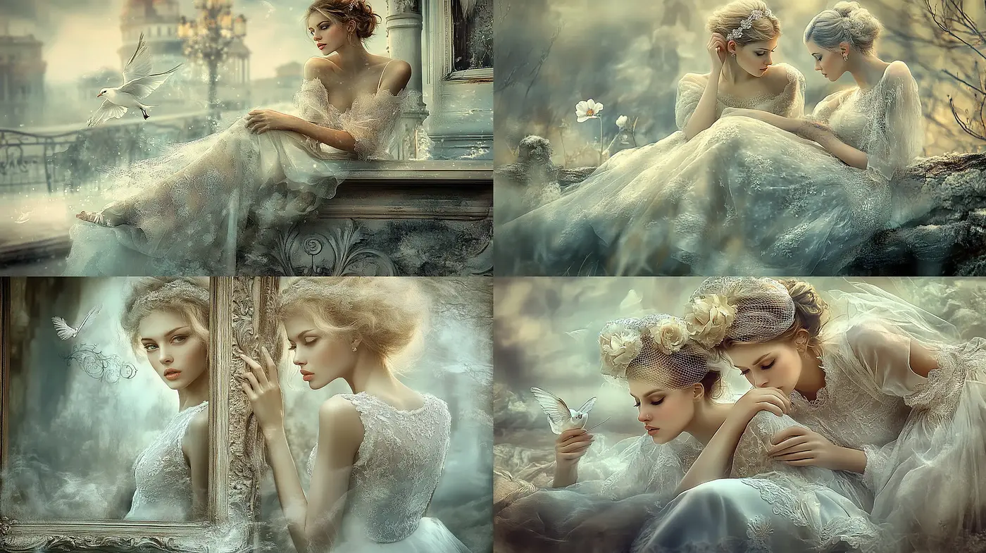 Ethereal Elegance in Sepia Tones - Midjourney sref style