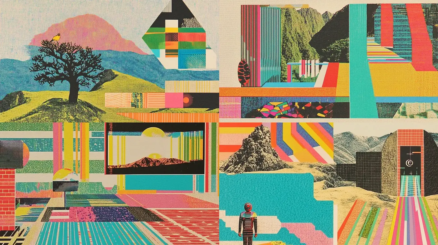 Eclectic Geometric Landscape Fusion - Midjourney sref style