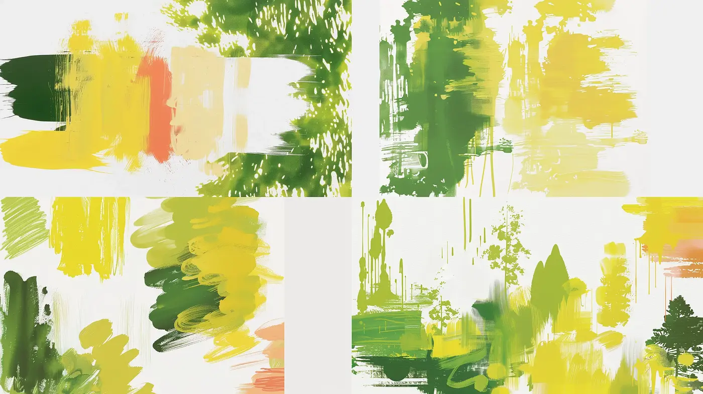 Abstract Brushstroke Fusion in Springlike Hues - Midjourney sref style