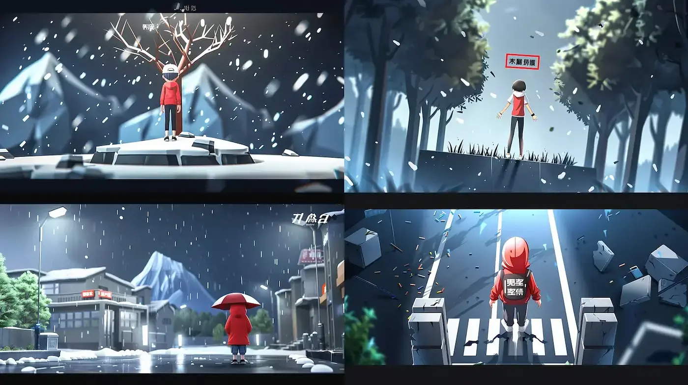 Stylized Narrative Illustrations with a Surreal Atmosphere - Midjourney sref style