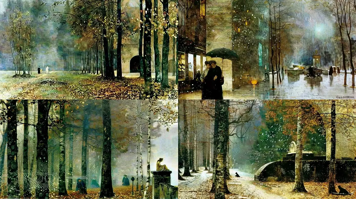 Ethereal Autumnal Dreamscape in Impasto - Midjourney sref style