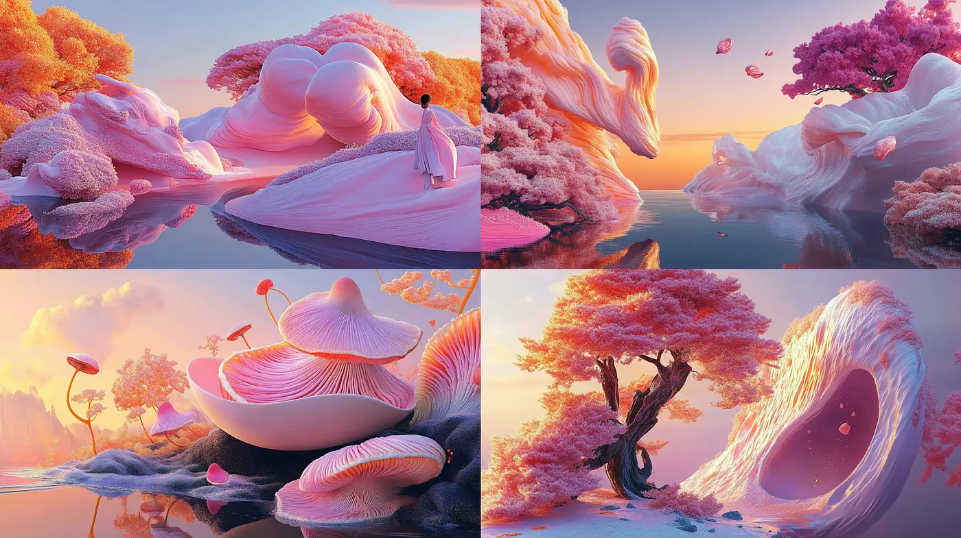 Surreal Pastel Dreamscape with Ethereal Overtones - Midjourney sref style