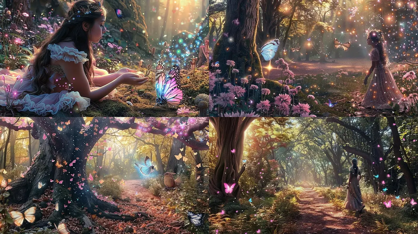 Enchanted Ethereal Dreamscape: A Fusion of Digital Artistry and Whimsical Nature - Midjourney sref style