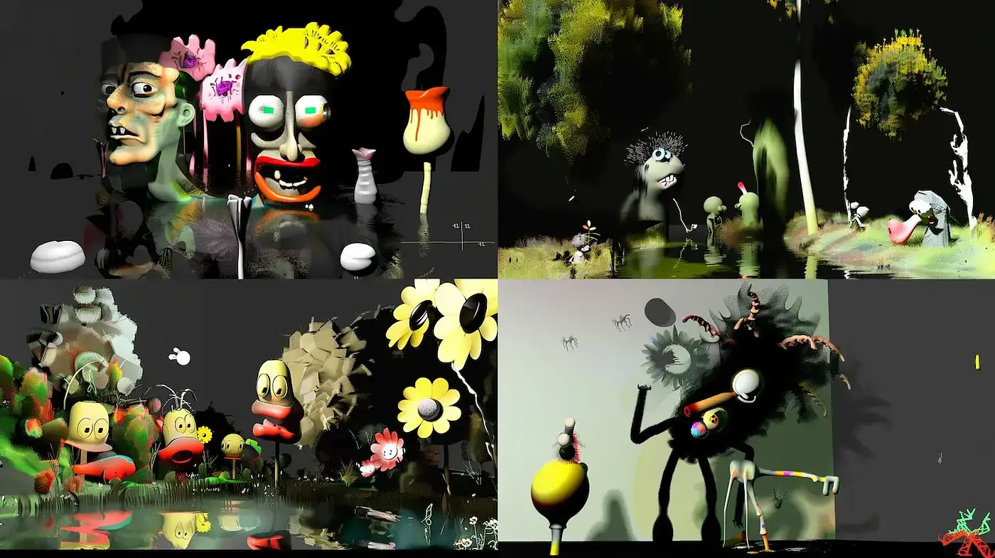 Surreal Garden of Chromatic Echoes - Midjourney sref style