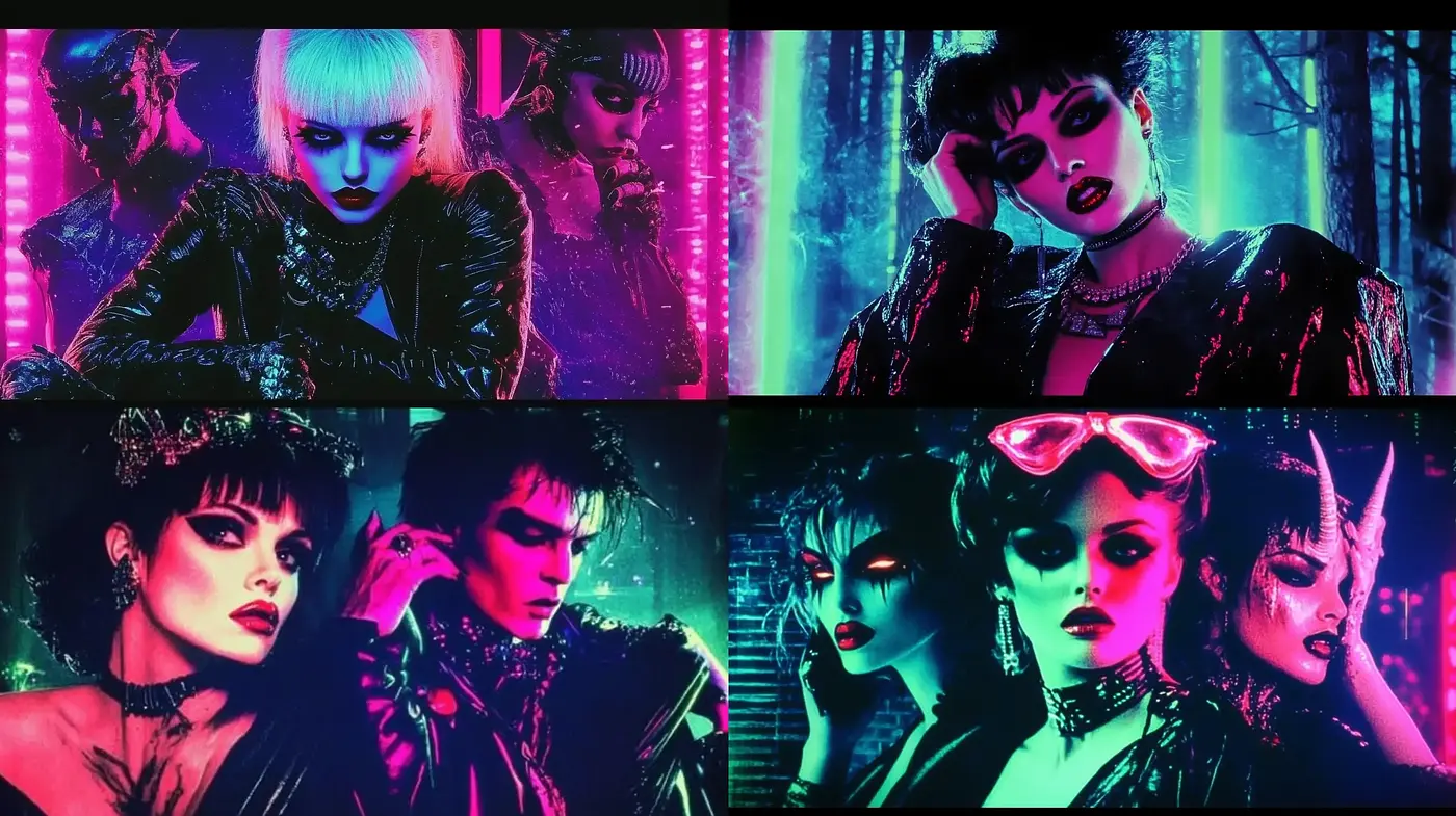 Neon Noir Dreamscape: A Synthwave Fusion of Style and Mood - Midjourney sref style