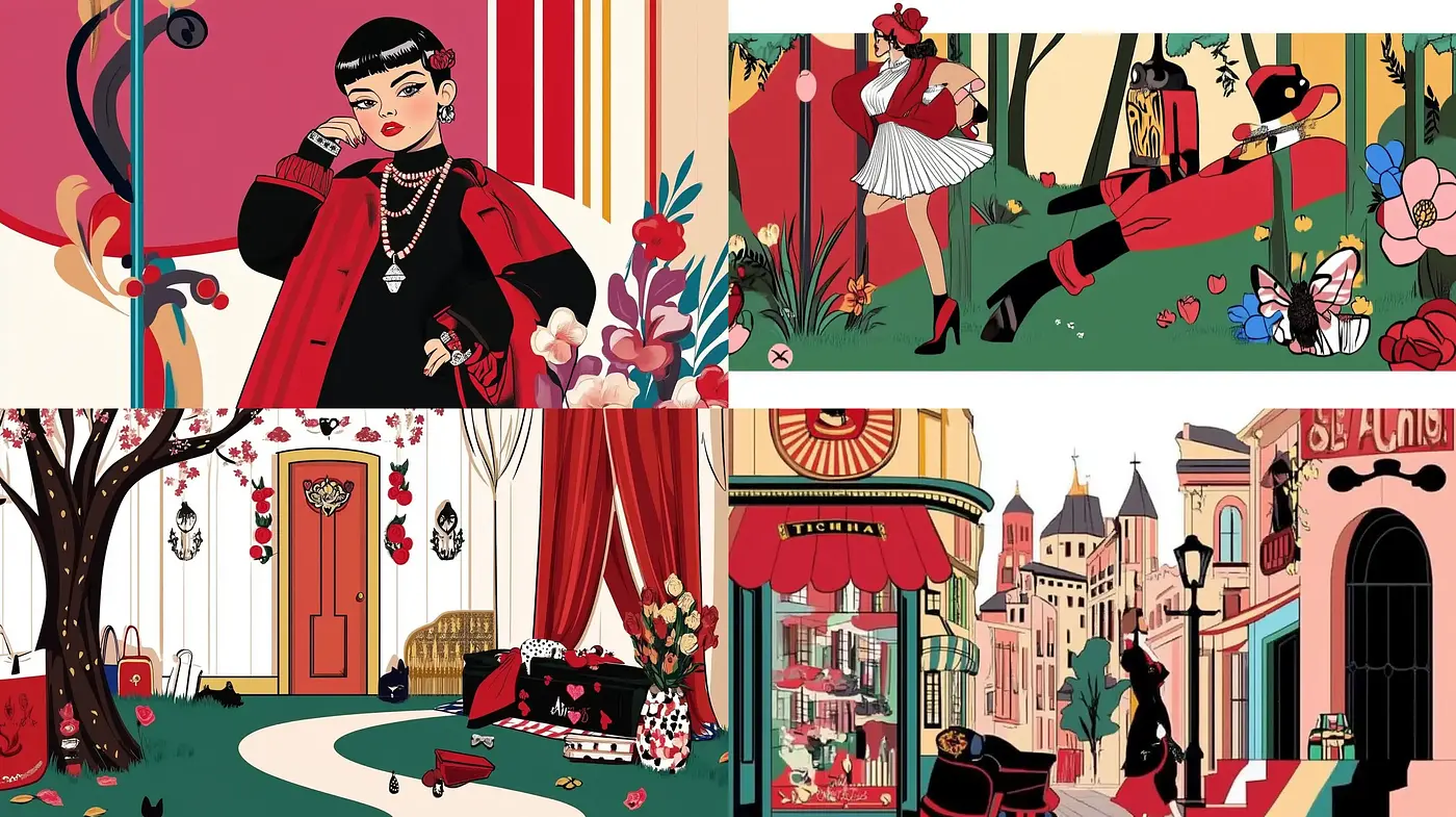 Vibrant Retro-Modern Illustrative Fusion - Midjourney sref style