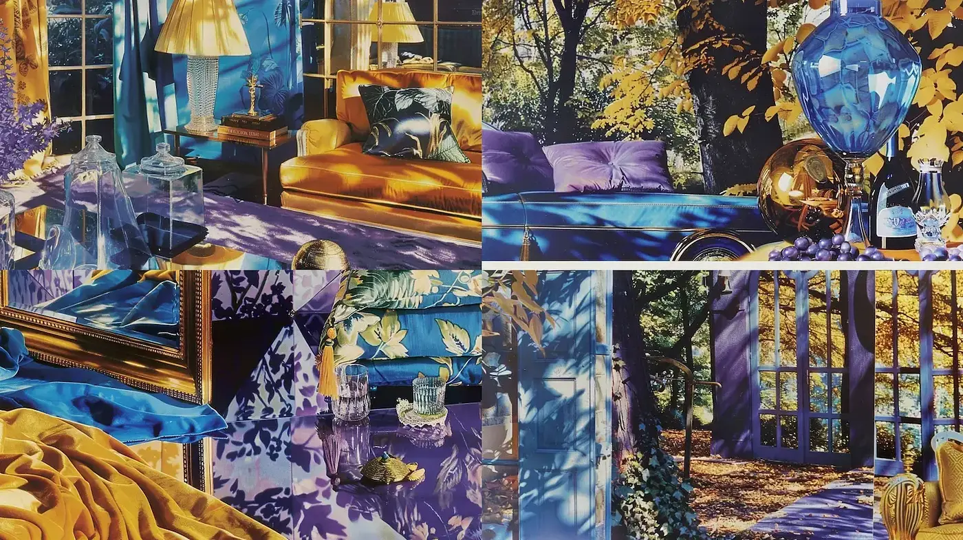 Vibrant and Luxurious Interior Aesthetic with Playful Contrasts - Midjourney sref style