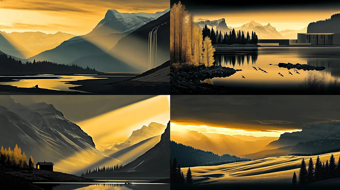 Ethereal Twilight Hues in Stylized Landscape Visions - Midjourney sref style