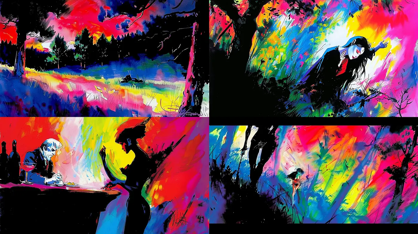 Vibrant Expressionist Brushwork in a Dynamic Colorful Fusion - Midjourney sref style