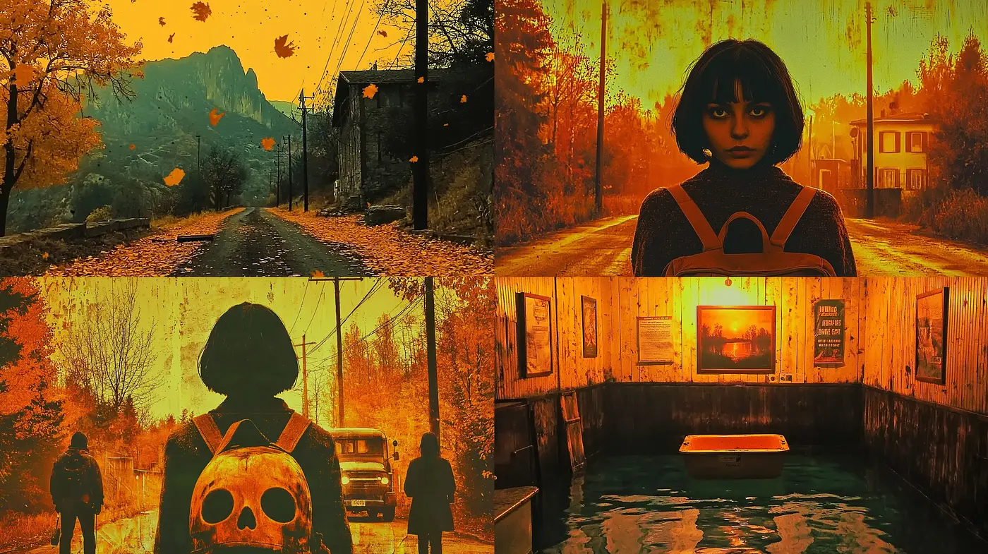 Warm-Toned Surreal Vistas: A Homage to Melancholic Twilight - Midjourney sref style