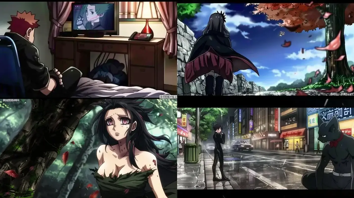 Stylized Anime Imagery with Dramatic Atmosphere and Rich Detail - Midjourney sref style