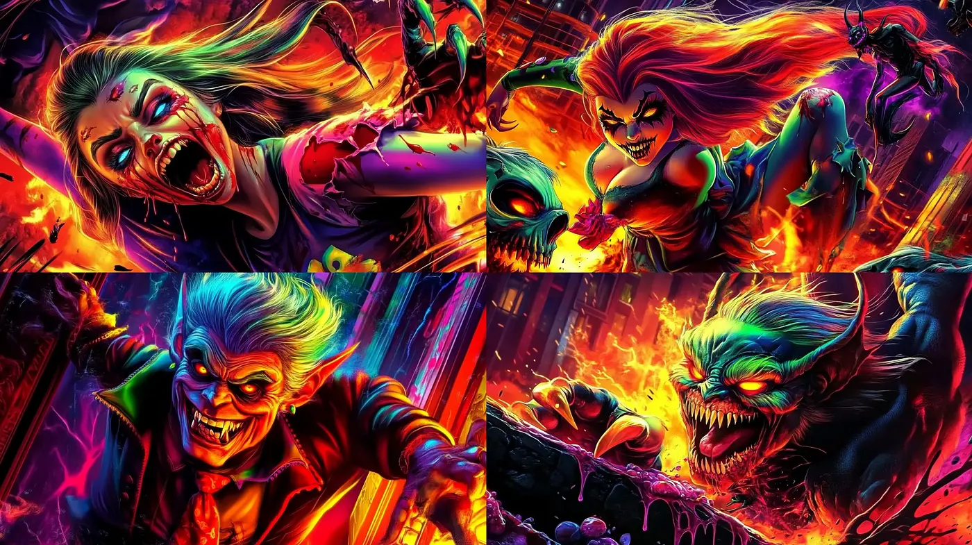 Vibrant Supernatural Comic Fury - Midjourney sref style