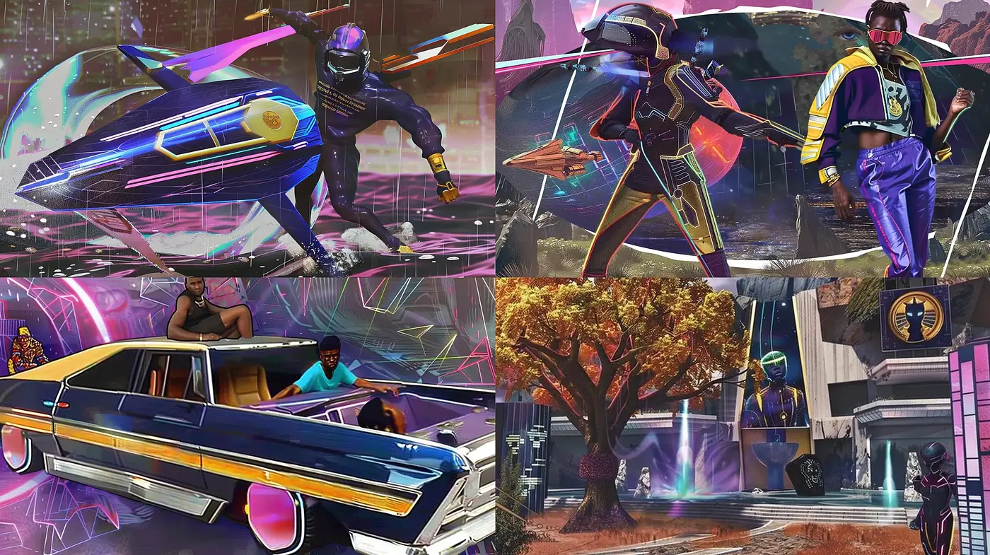 Futuristic Neon-Fused Retro Synthwave Revival - Midjourney sref style