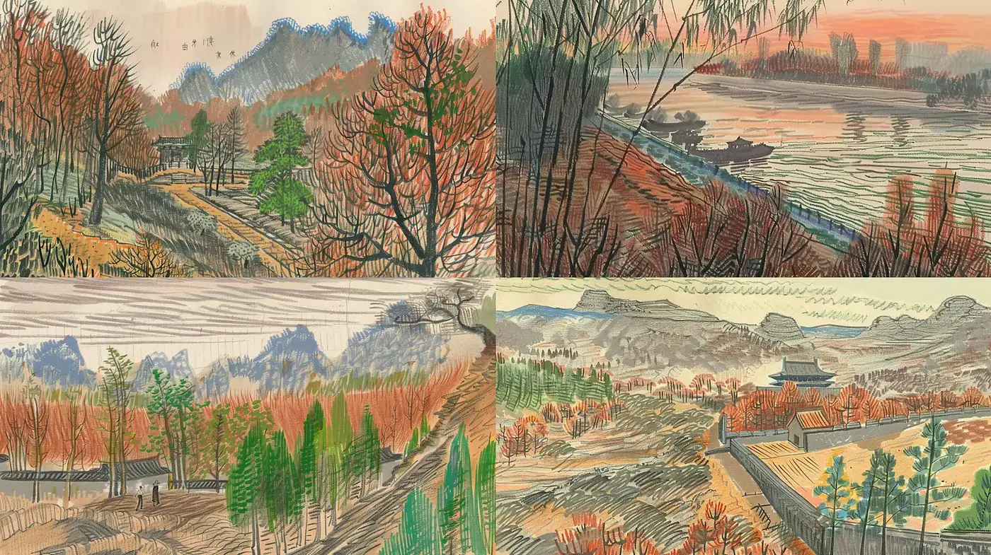 Vibrant Earthy Landscapes with a Touch of Whimsy - Midjourney sref style