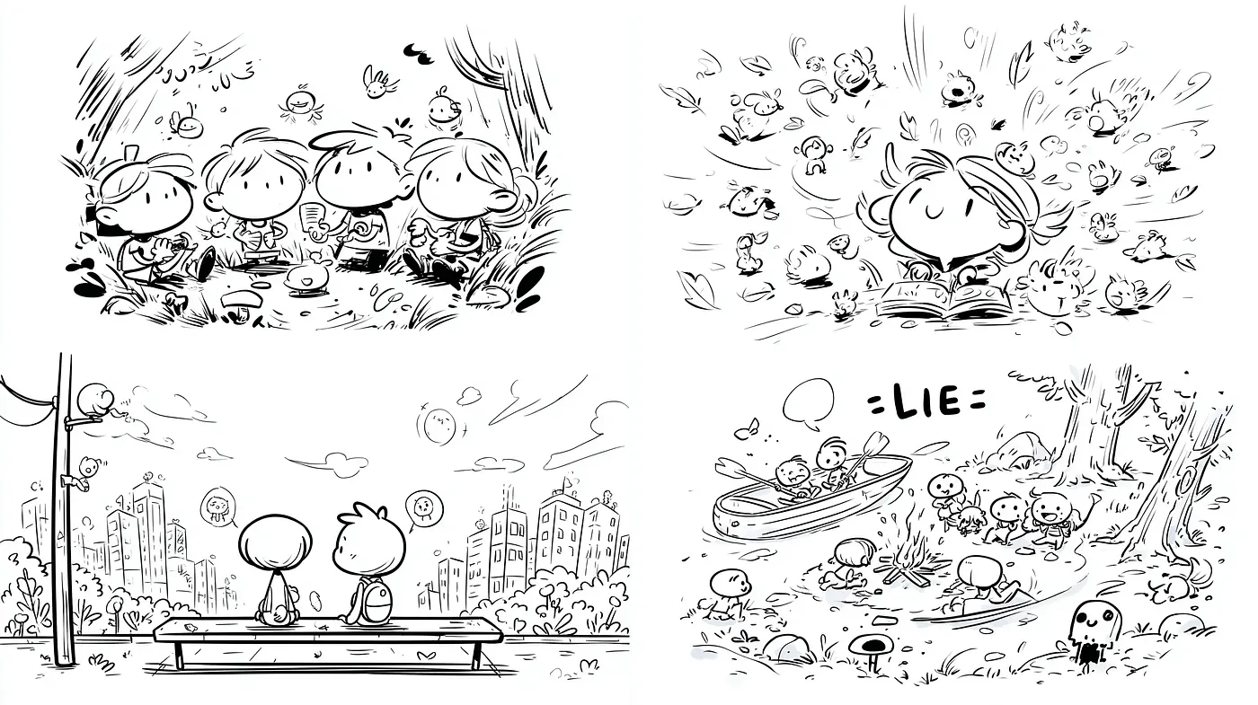 Whimsical and Playful Illustrations with a Touch of Nostalgia - Midjourney sref style