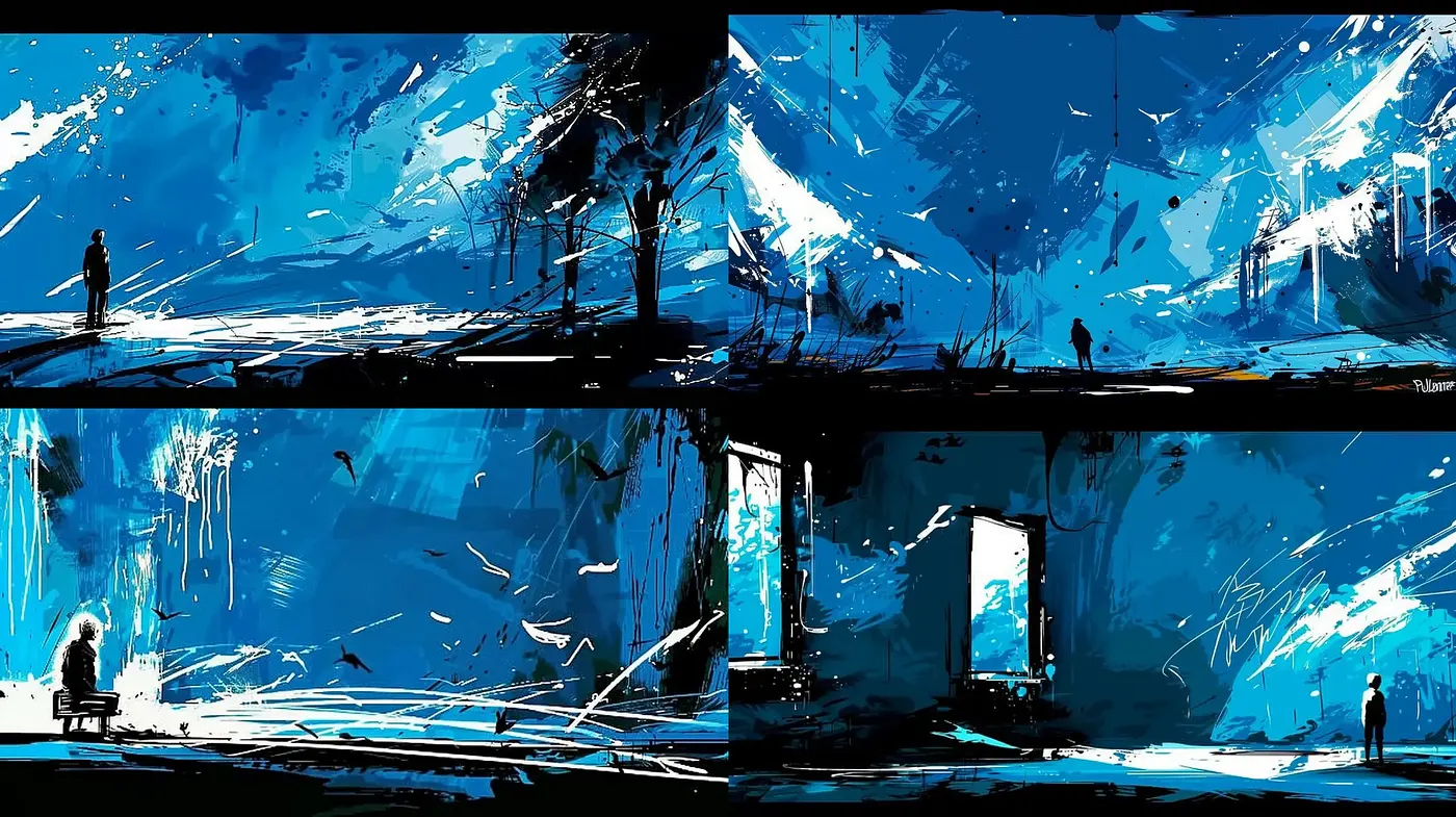 Vibrant Expressive Brushwork in a Dynamic Abstract Setting - Midjourney sref style
