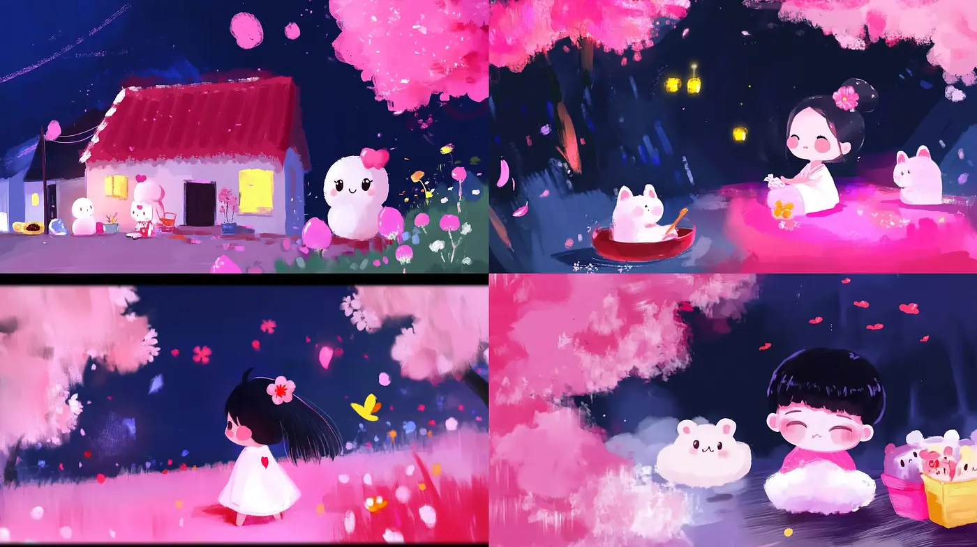 Enchanted Twilight: A Whimsical Anime-Inspired Dreamscape - Midjourney sref style