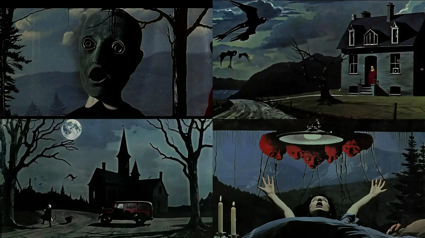 Melancholic Nocturne: A Symphony of Eerie Twilight Hues - Midjourney sref style
