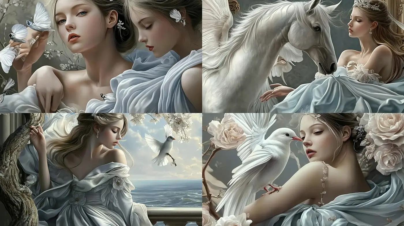 Ethereal Grace and Serenity in a Dreamlike Pastel Realm - Midjourney sref style