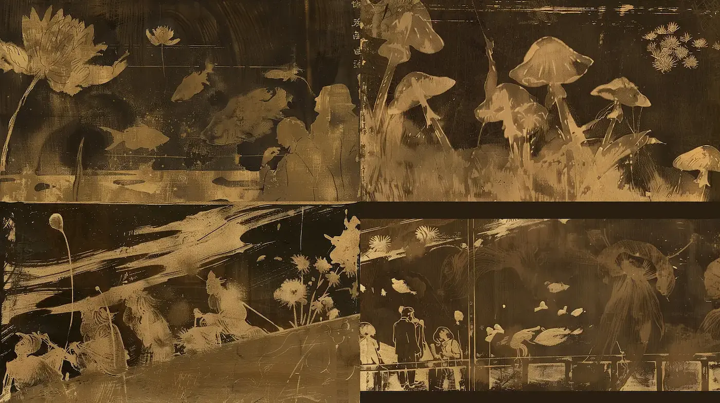 Ethereal and Textured Nature Scenes with a Retro Touch - Midjourney sref style