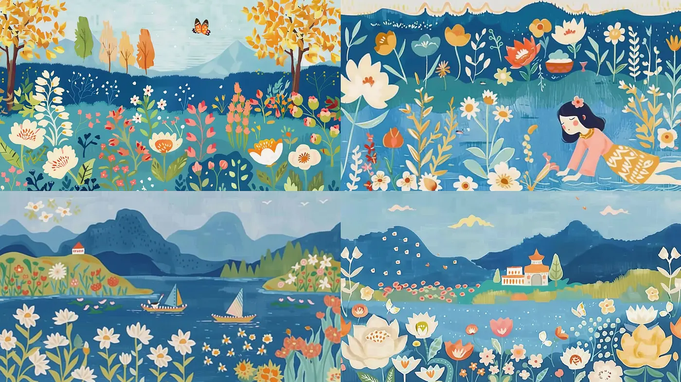 Serenity in Pastel: A Cohesive Fusion of Gentle Hues and Whimsical Illustration - Midjourney sref style