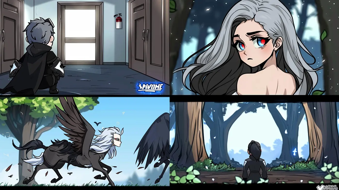 Enigmatic Blue-Tinted Anime-Inspired Illustrative Dreamscapes - Midjourney sref style