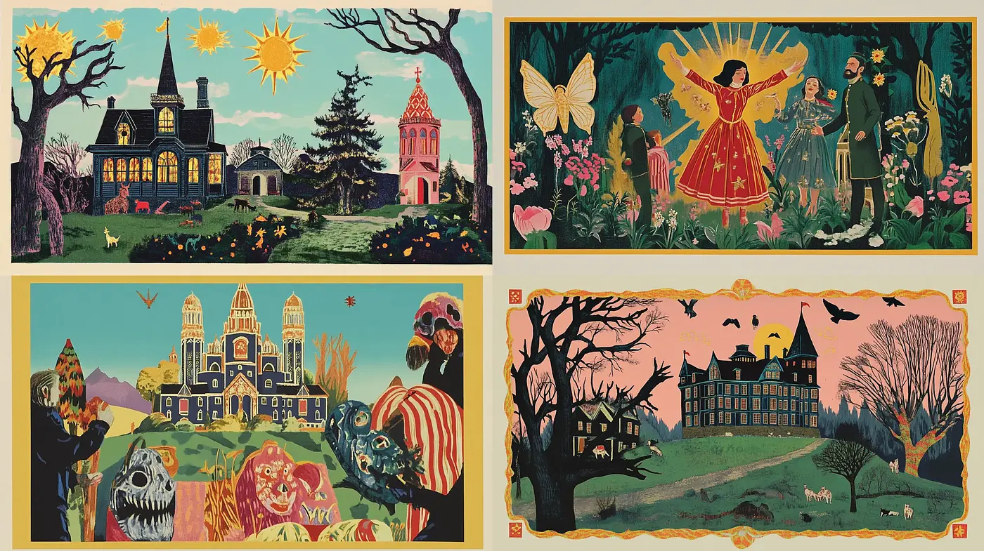 Mythical Storybook Illustration Collection - Midjourney sref style