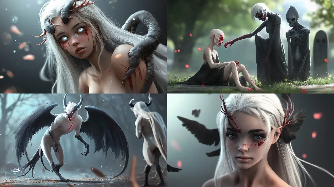 Ethereal and haunting fantasy artwork with gothic elements - Midjourney sref style