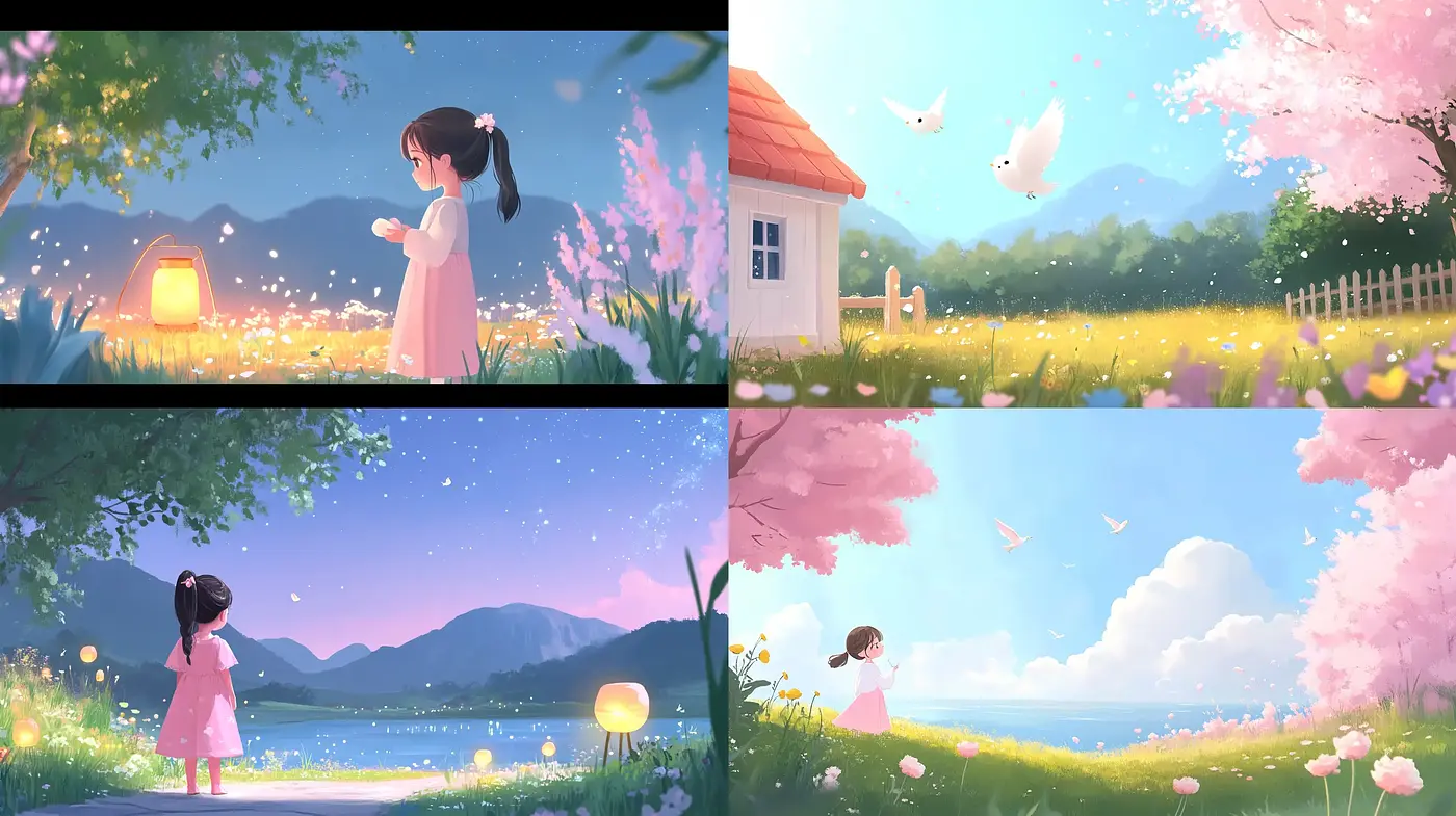 Whimsical Pastel Dreamscape with Ethereal Glow - Midjourney sref style
