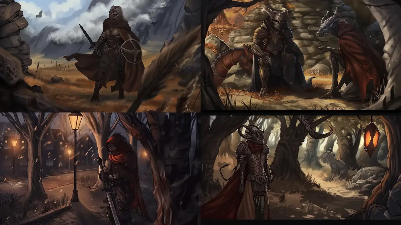 Dark Fantasy Illustrations with a Touch of Heroic Epic Style - Midjourney sref style